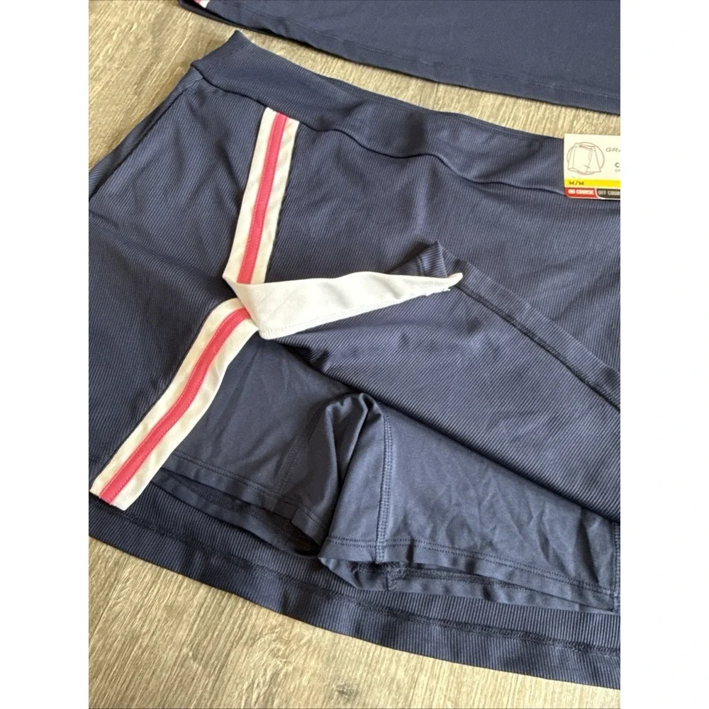 Grand Slam Performance Women Tennis Pickleball 2 pc Set Skort‎ Tank Navy NWT Med